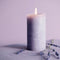 Bolsius Stompkaars Frosted Lavender Ø68 mm - Hoogte 19 cm - Grijs/Lavendel - 85 Branduren