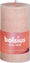 Bolsius Stompkaars Misty Pink Ø50 mm - Hoogte 10 cm - Roze/Grijs - 30 branduren