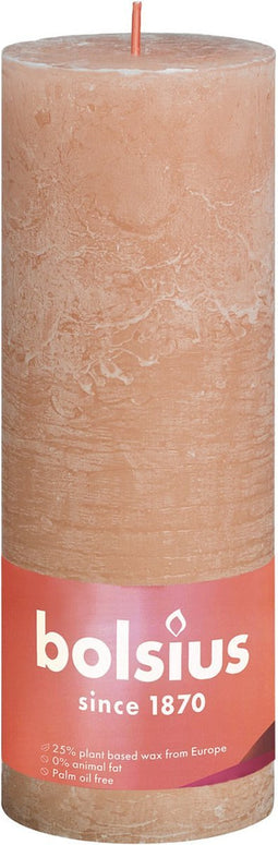 Bolsius Stompkaars Misty Pink Ø68 mm - Hoogte 19 cm - Roze/Grijs - 85 branduren