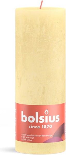 Bolsius Stompkaars Rustiek Butter Yellow - 19 cm / ø 7 cm