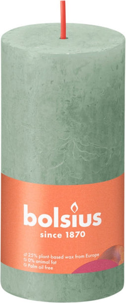 Bolsius Stompkaars Rustiek Jade Green - 10 cm / ø 5 cm