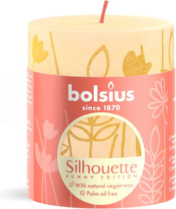 Bolsius Stompkaars Rustiek Print Butter Yellow - 8 cm / ø 7 cm