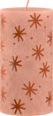 Bolsius Stompkaars Rustiek Print Creamy Caramel - 13 cm / ø 7 cm