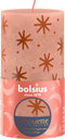 Bolsius Stompkaars Rustiek Print Creamy Caramel - 13 cm / ø 7 cm