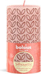 Bolsius Stompkaars Rustiek Print Misty Pink - 13 cm / ø 7 cm