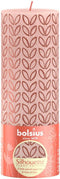 Bolsius Stompkaars Rustiek Print Misty Pink - 19 cm / ø 7 cm