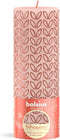 Bolsius Stompkaars Rustiek Print Misty Pink - 19 cm / ø 7 cm