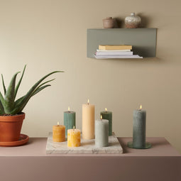 Bolsius Stompkaars Rustiek Sky Blue - 19 cm / Ø7 cm