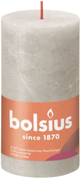 Bolsius Stompkaars Sandy Grey Ø68 mm - Hoogte 13 cm - Zandgrijs - 60 branduren