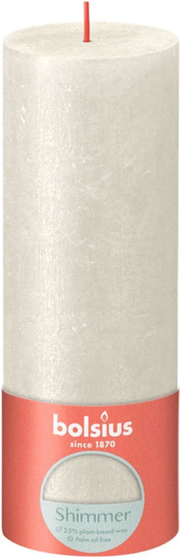 Bolsius Stompkaars Shimmer Ivoor - 19 cm / Ø7 cm