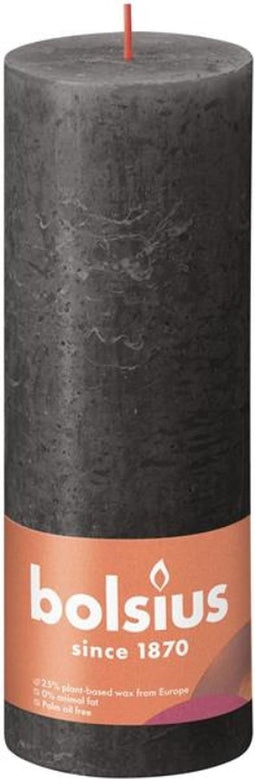 Bolsius Stompkaars Stormy Grey Ø68 mm - Hoogte 19 cm - Donkergrijs - 85 Branduren