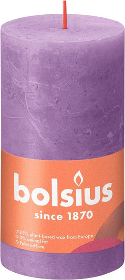 Bolsius Stompkaars Vibrant Violet Ø68 mm - Hoogte 13 cm - Violet - 60 Branduren