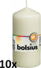 Bolsius Stompkaarsen 10 st 120x58 mm ivoor