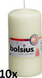 Bolsius Stompkaarsen 10 st 120x58 mm ivoor