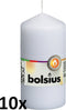 Bolsius Stompkaarsen 10 st 120x58 mm wit