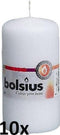 Bolsius Stompkaarsen 10 st 120x58 mm wit