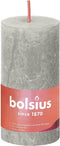 Bolsius Stompkaarsen Shine 8 st rustiek 100x50 mm zandgrijs