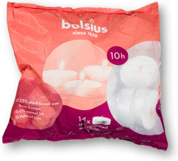 Bolsius Theelichten Wit 10 branduren 14 stuks