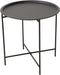 Boltze bijzettafel Rocko zwart metaal 46 cm inclusief dienblad
