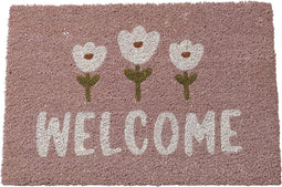Boltze deurmat Gardenlove Welcome roze en wit 60 x 40 cm