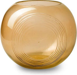 Bolvaas met ringen 'janine' bruin h16 d19,5 cm