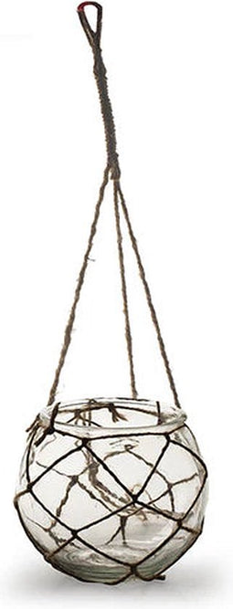 Bolvaas met touw 'rhodos' h10 d11,5 cm
