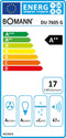 Bomann afzuigkap DU 7605 G, schuine afzuigkap, sensor control, DC motor, met automatische opening, zwart