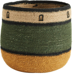 Bonheur du Jour Bohemian bloempot/geweven mandje van zeegras - Ø12x12cm - Petit Carré Vert