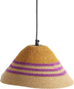 Bonheur du Jour Hanglamp Bell Bohemian gevlochten hanglamp in sea rush - Ø32xH15cm - Violet