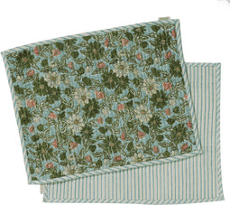 Bonheur du Jour Placemats Meera - Set van 2 stuks - Blue Green
