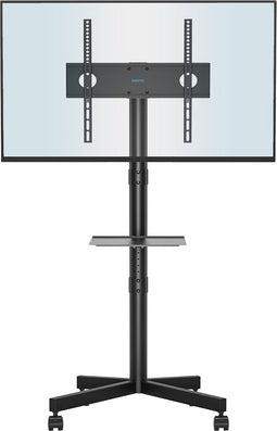 BONTEC - Mobiele TV-Standaard - 23-55 inch - Verstelbare Hoogte - Laptopplank