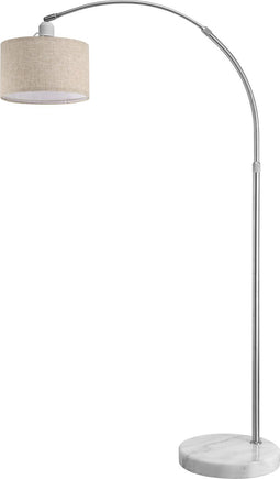 Booglamp – Stoffen - Kap – Marmeren - Voet - 150-175 cm – E27- Beige
