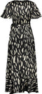 OBJECT Papaya - Lang satijnlook jurk - Overslag met ruffle detail - Maat 40