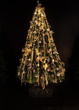Boom cascade draadverlichting zwart 1260led / 18x210cm led classic warm - 4m