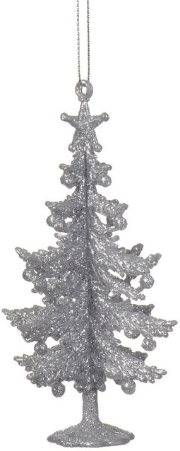 Boom plastic l3b7h13.5 cm zilver kerst