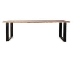 Boomstam eettafel Eleonora Acacia met U-poten - 240x100
