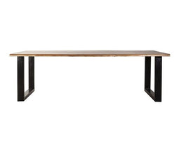 Boomstam eettafel Eleonora Acacia met U-poten - 300x100