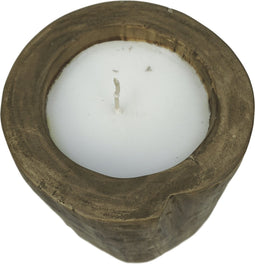 Boomstam kaars - ø20 cm - teak