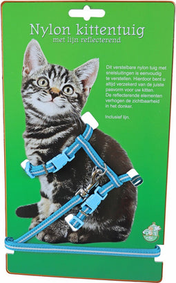 Boon Kittentuig Nylon + Lijn Neon Blauw
