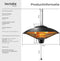 tectake® Solaris Orbit - Hangende infraroodstraler - 2500 W - Aluminium zwart