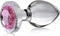 Booty Sparks - Pink Gem Glazen Buttplug Met Siersteen - Roze - Drie maten Large