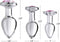 Booty Sparks - Pink Gem Glazen Buttplug Met Siersteen - Roze - Drie maten Large