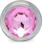 Booty Sparks - Pink Gem Glazen Buttplug Met Siersteen - Roze - Drie maten Large