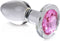 Booty Sparks - Pink Gem Glazen Buttplug Met Siersteen - Roze - Drie maten Large