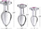 Booty Sparks - Pink Gem Glazen Buttplug Met Siersteen - Roze - Drie maten Small