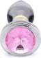 Booty Sparks - Pink Gem Glazen Buttplug Met Siersteen - Roze - Drie maten Large