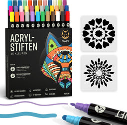 NAPI 36 Acrylstiften Dual Tip - Twinmarkers - Watervast UV-bestendig