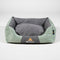 Bopet Hondenmand Zacht en Stevig, Anti-Slip en Wasbaar - Grijs/Groen - M 58 x 48 x 15 cm. - Voor Klein / Middelgroot Hondenras
