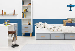 Bopita Emma bedbank 90x200 (excl. bodem) - Wit/Grijs