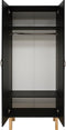 Bopita Floris 2-Deurskast - Matte Black/Natural